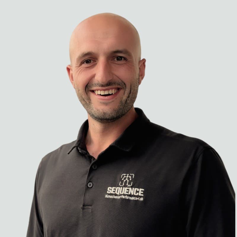 TJ Galenti in a Sequence Biolab polo